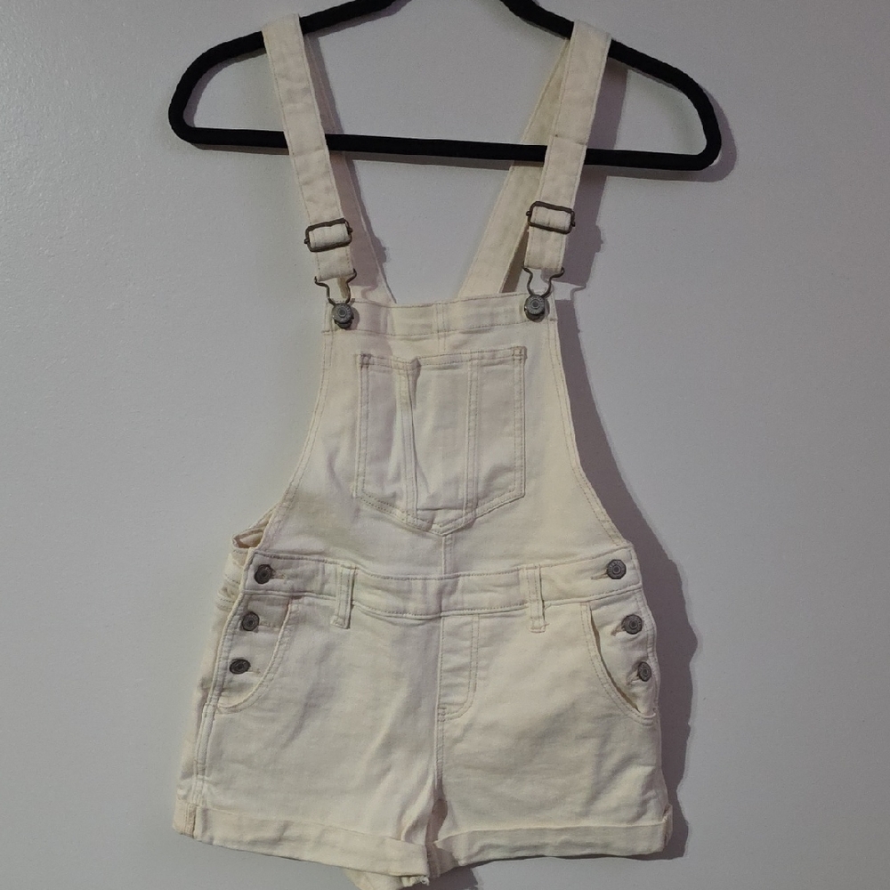 Old Navy Off-White Denim Overalls -  Size XS